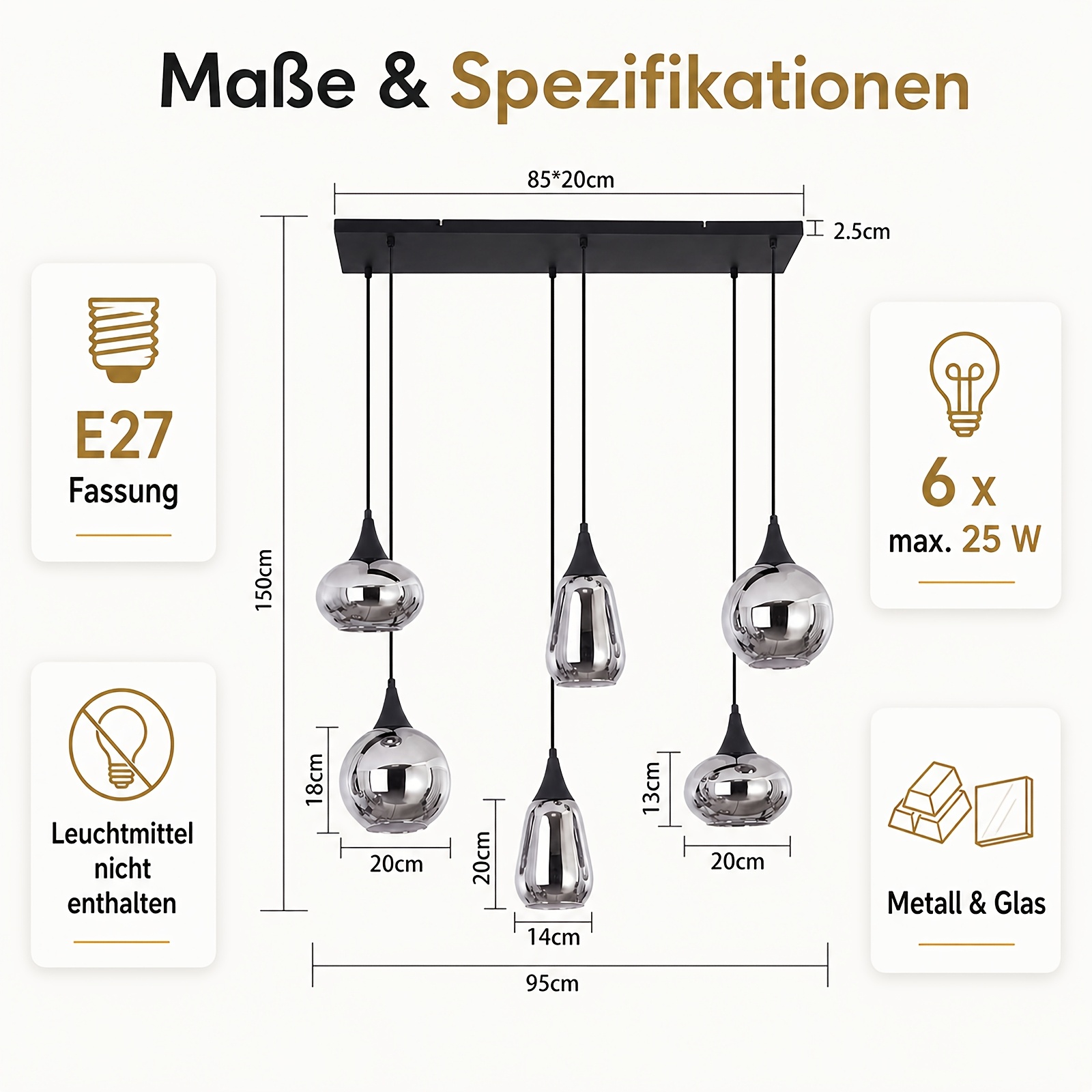 Image of Pendant Lamp Dining Table Pendant Light Vintage Glass Pendant Light 6-candle E27 Retro Dining Table Lamp Hanging Pendant Lamp For Bedroom Living Room Without