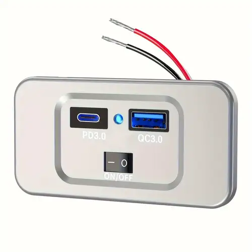 Qiilu double prise USB pour bateau Panneau de commutateur de prise de Qiilu double prise USB pour bateau Panneau de commutateur de prise de