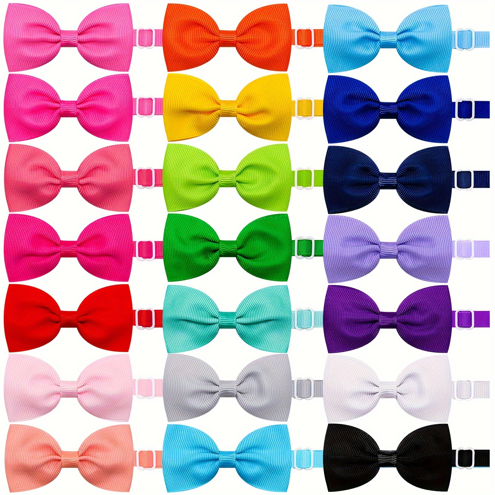 

20pcs Assorted Color Dog Bow Tie, Large Solid Color Bow Tie Cute Dog Summer Bow Tie Beauty Accessories