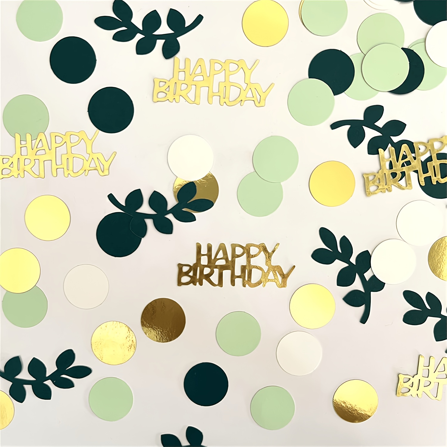 Image of 240pcs Happy Birthday Confetti Confetti Birthday Table Decoration Confetti Birthday Cake Confetti Green Confetti Decorations For Birthday Party Shower, For Halloween, Christmas