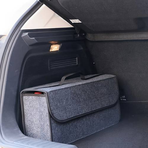 1pc foldable felt car trunk organizer portable interior storage box material fit for vehicle organization trunk storage organizer