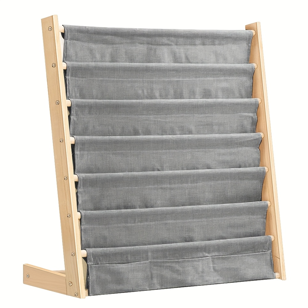 TEMU à Plusieurs Niveaux en Contreplaqué avec Étagères en Tissu et - Étagère en Bois Robuste, Montage Facile, de Place pour Chambre, Bureau, () -