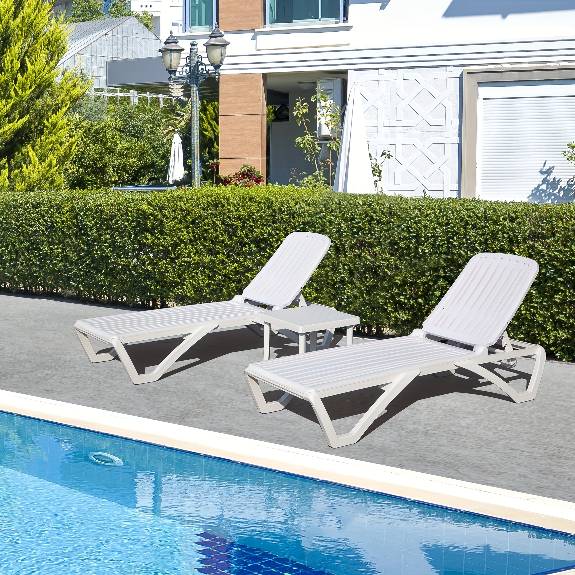 plastic garden sun loungers