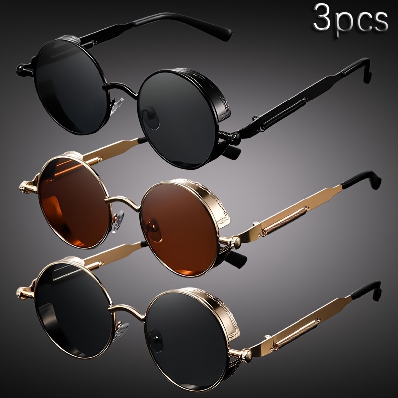 3pcs vintage round frame glasses punk style prince glasses Temu