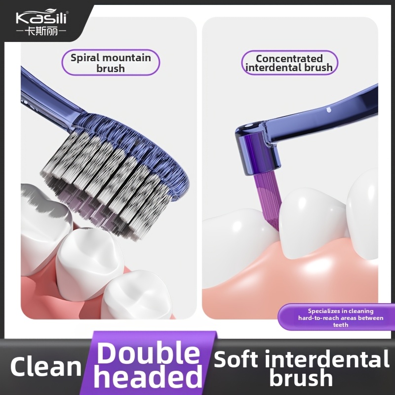 Kasili Dual-Headed Toothbrush with Soft Bristles for Wisdom Teeth