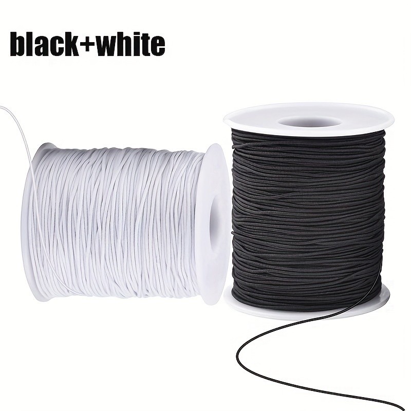 Cute Black Elastic Cord Total 109 Yards Sturdy Stretchy - Temu