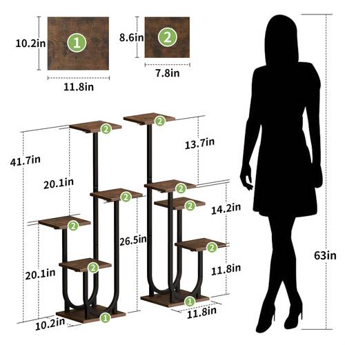 plant stand indoor lights 2 pack 5 tiered corner shelves indoor suitable for living room patios 42 tall metal plant stand for multiple plants corner flower plant holder display rack for living room decor