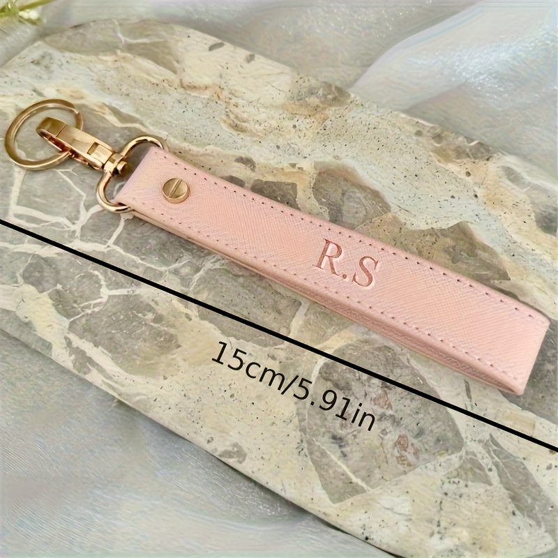 TEMU Personalized Initial Keychain - Custom Name Double-sided Pendant, Elegant Golden-tone Clip, Perfect Valentine's Day Gift, Stylish Decorative