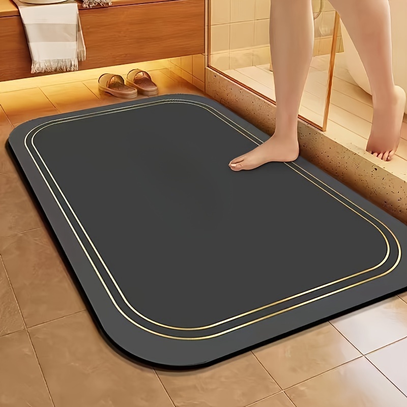 

1pc Super Absorbent Floor Mat For Bathroom Non Slip, Diatomaceous Bath Mats Fast Drying Soft, Carpet Shower Tub Outdoor Door Mats, Home Decor Fall Decor Bathroom Decorations