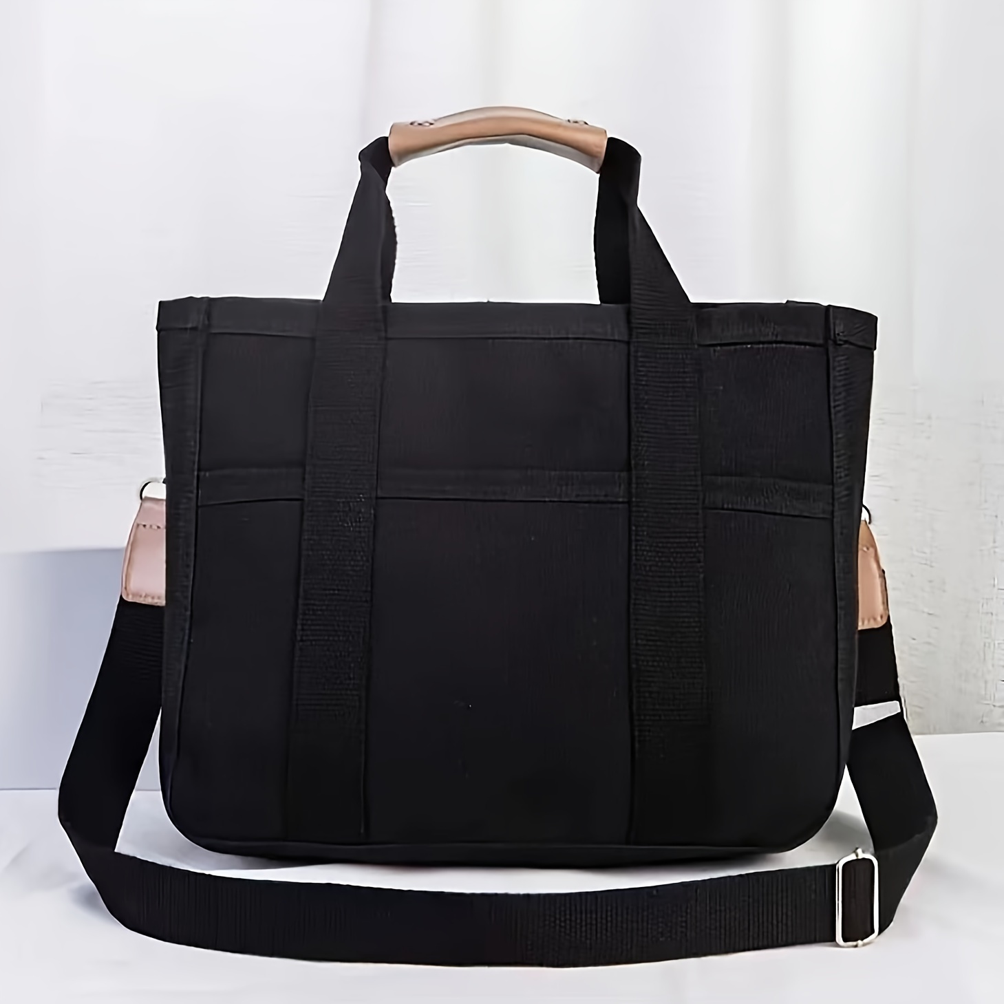 Minimalist Canvas Tote Bag, Functional Outdoor Bag, Women's Casual Handbag  & Shoulder Bag