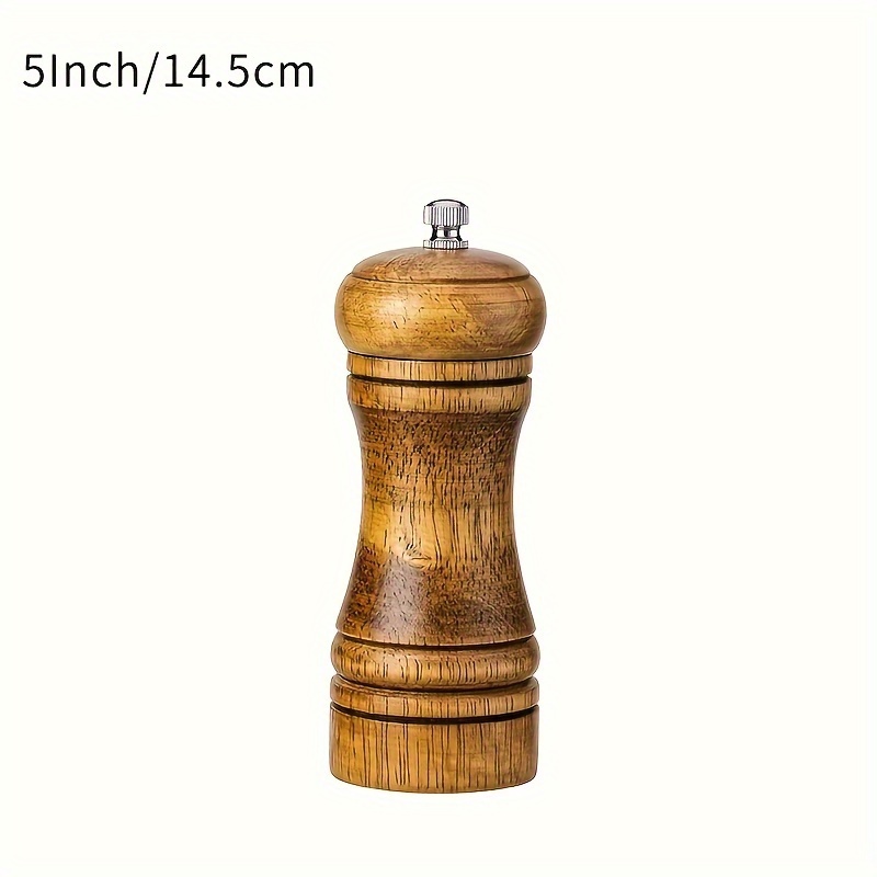 TEMU Manual Solid Wood Pepper Grinder, Black Pepper, Pepper, Sea Salt Grinding Bottle, 5-8 Inch Seasoning Bottle Grinder