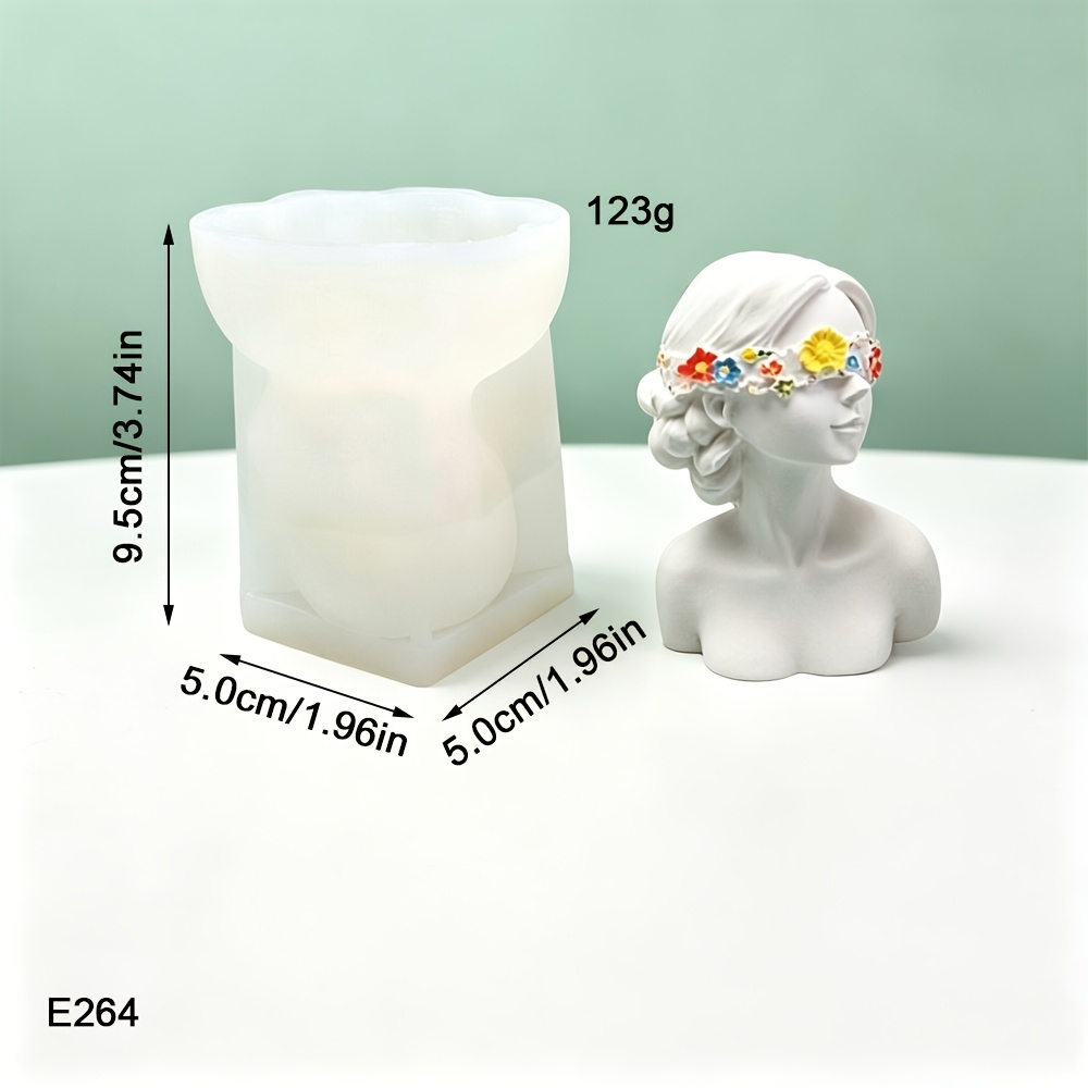 TEMU Stampo in 1 pz bendata per candele di aromaterapia, ornamenti in gesso, pietre diffusori fai da te - Figura di bendata con forma irregolare per