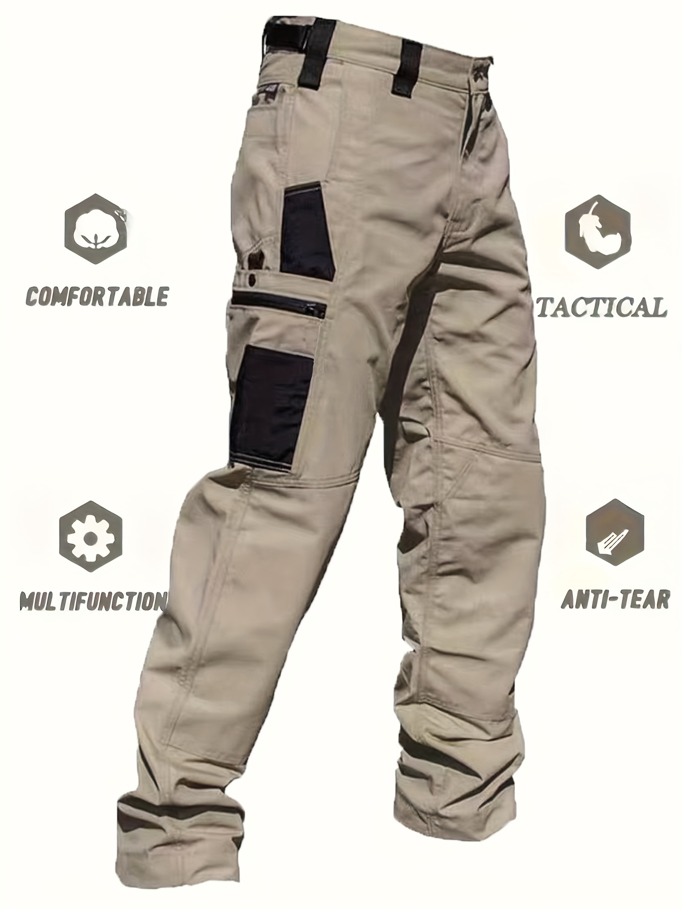 mens outdoor long trousers   cargo pants quick dry windproof scratch resistant spring autumn breathable quick dry trousers multi pocket hiking camping