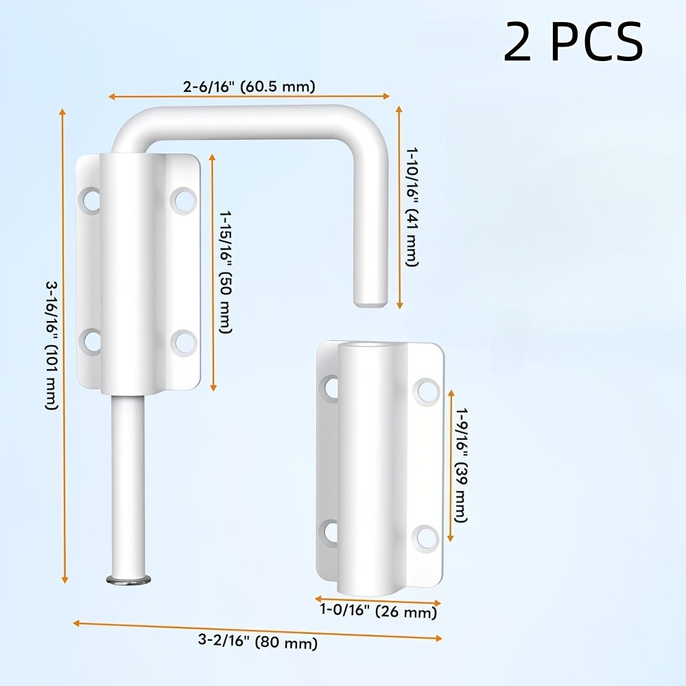 TEMU 2pcs Set Of Loop Locks For Sliding Doors - 90/180 Degree U-shaped Locking Mechanism For Barns, Gardens, Fences, And Windows - Durable And