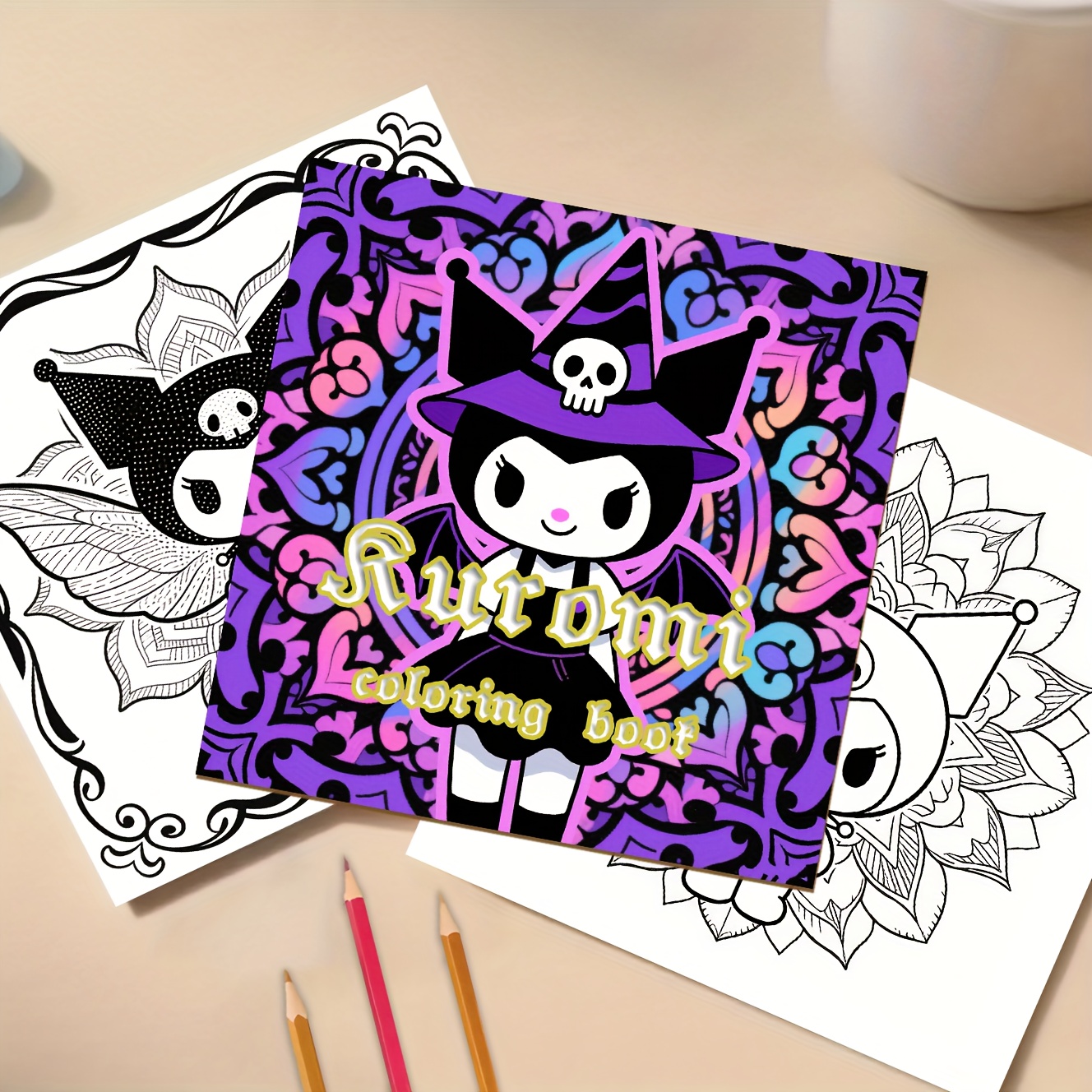 Image of Coloring Book - Kuromi, 20 Pages Thick Paper, Stress-relief Art For , Unique Cover Designs, Perfect Valentine's Day, Christmas, New Year, Halloween Birthday & Party Present , Family And Coworkers
