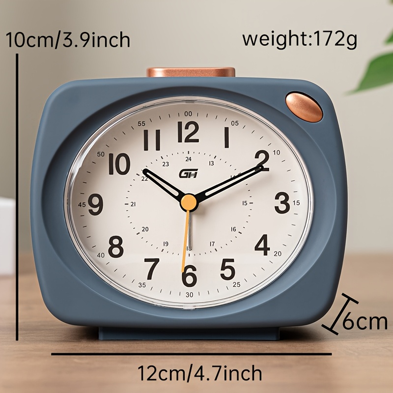 Tv-shaped Music Bedroom Alarm Clock, Cute And Stylish, , Silent Operation Time, Does Not Reading Or Rest, Suitable For Office, Desk, Bedside, 2 Aa Carbon Batteries (batteries Not Included)