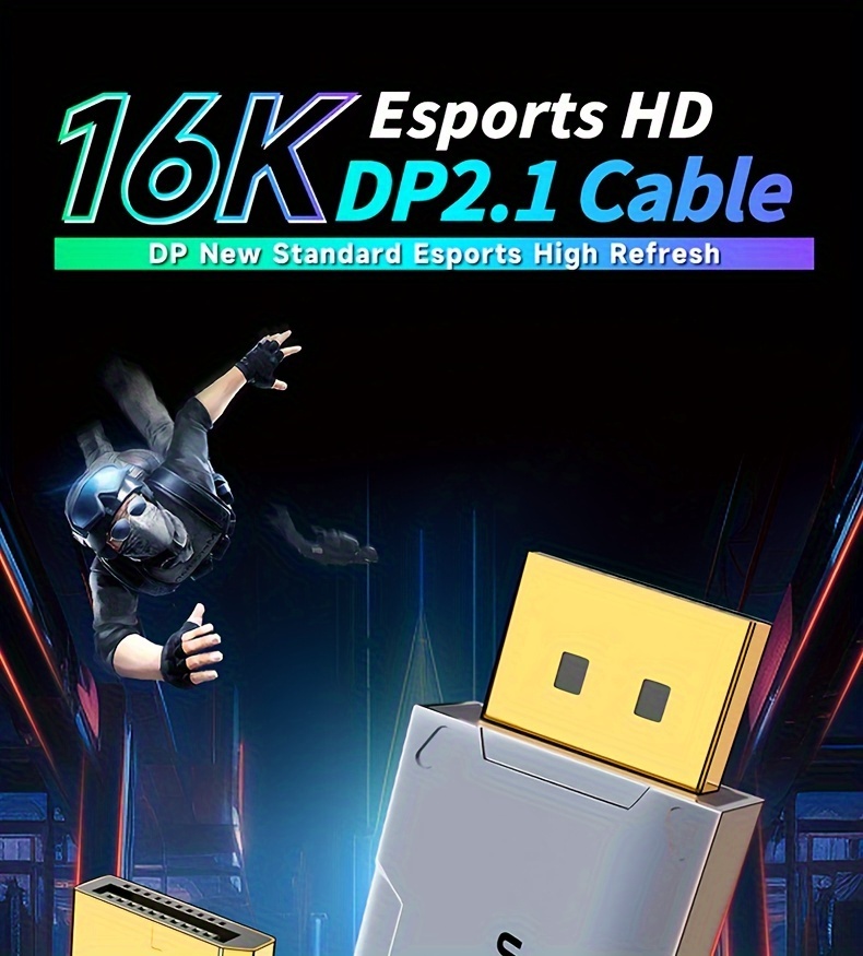 displayport cable 2 1 16k dp 2 0 cable 16k 60hz 8k 120hz4k 240hz 165hz 144hz support 80gbps hdcp dsc 1 2a hdr10freesync g sync for gaming monitor 3090 graphics pc smart home details 0