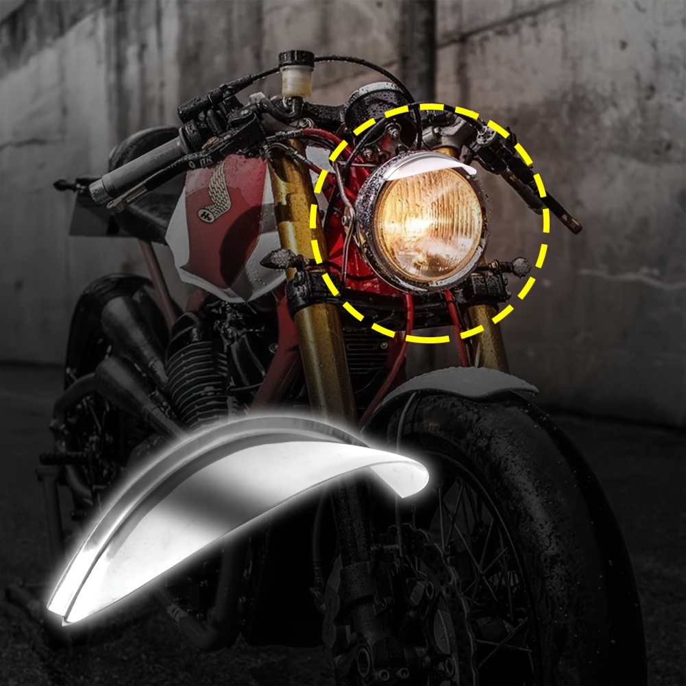 

Pare-brise de phare de moto en acier inoxydable lisse universel, couvercle de feu pour Honda C70 C50 C90 S90, pour , - Accessoire de pare-lumière de tête