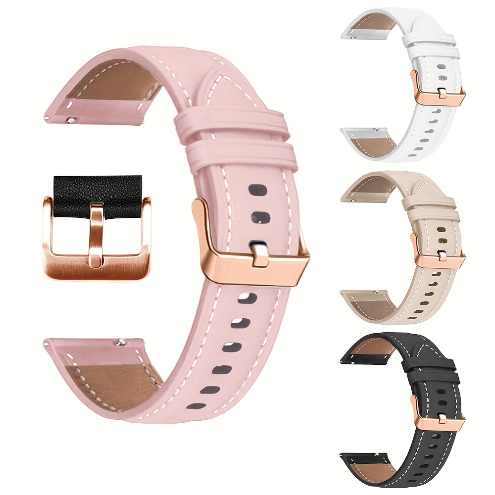 

Pu Leather Smartwatch Bands For Garmin , , Samsung Galaxy Watch, Amazfit Bip, Gt - 20mm Wristband Compatible With Multiple Models For Women And Girls