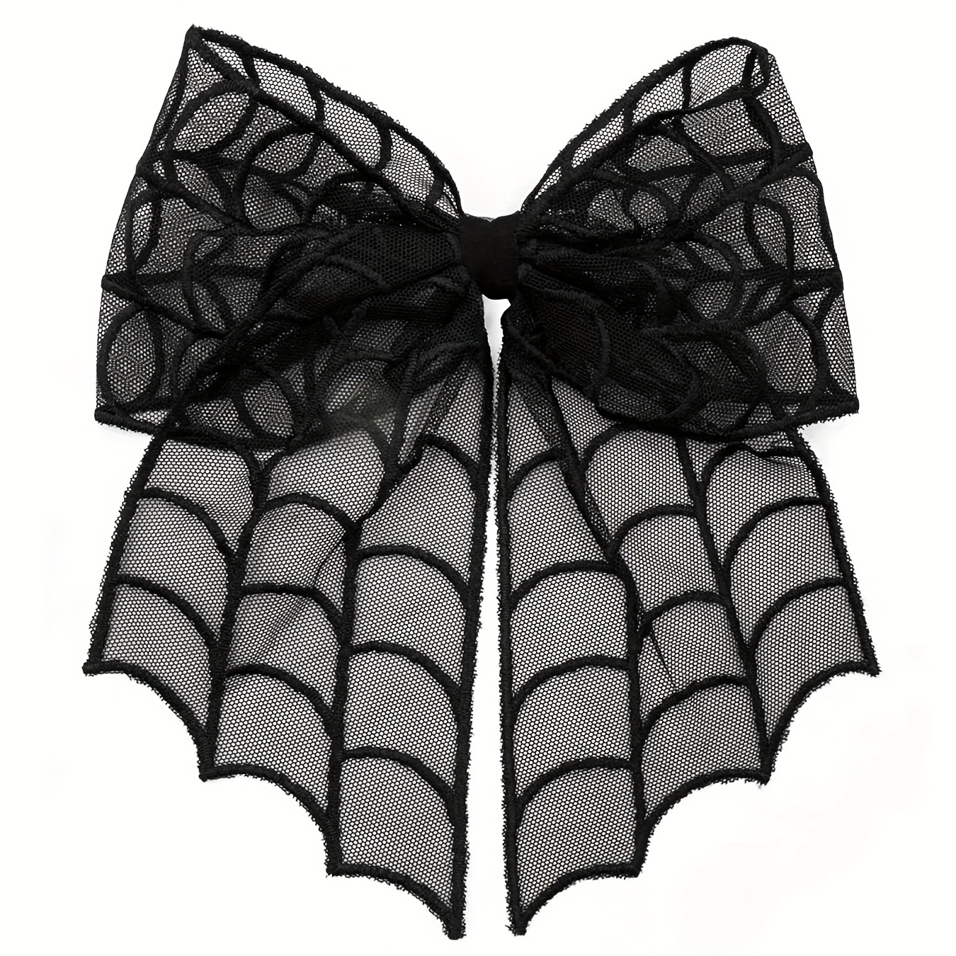 1pc gothic punk spider web bow hair clip womens black lace halloween hair accessory vintage everyday hairpin with intricate design durable hair accessory perfect halloween gift halloween hair accessories themed event accessory punk style hairpin detailed   themed party accessory   lace alternative   Product details 1