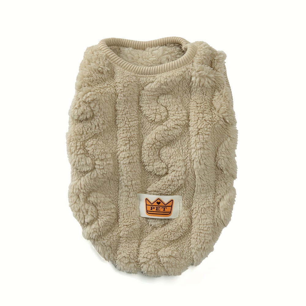 TEMU Double-sided Fleece Pet Sweater For & - Knit Pullover For /