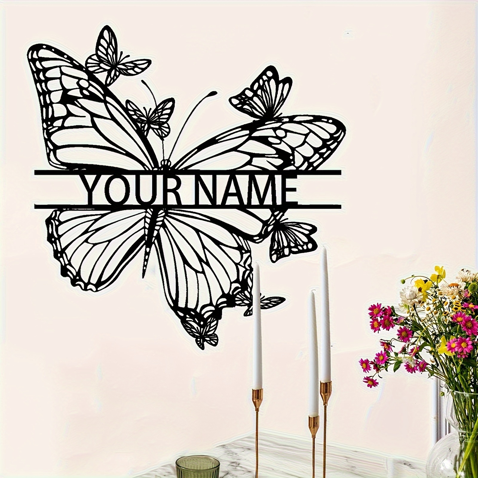 TEMU Personalized Metal Name Sign - Custom Names For Families Or Couples, Elegant Wall Decor For Indoor/outdoor Use - Weddings, Anniversaries