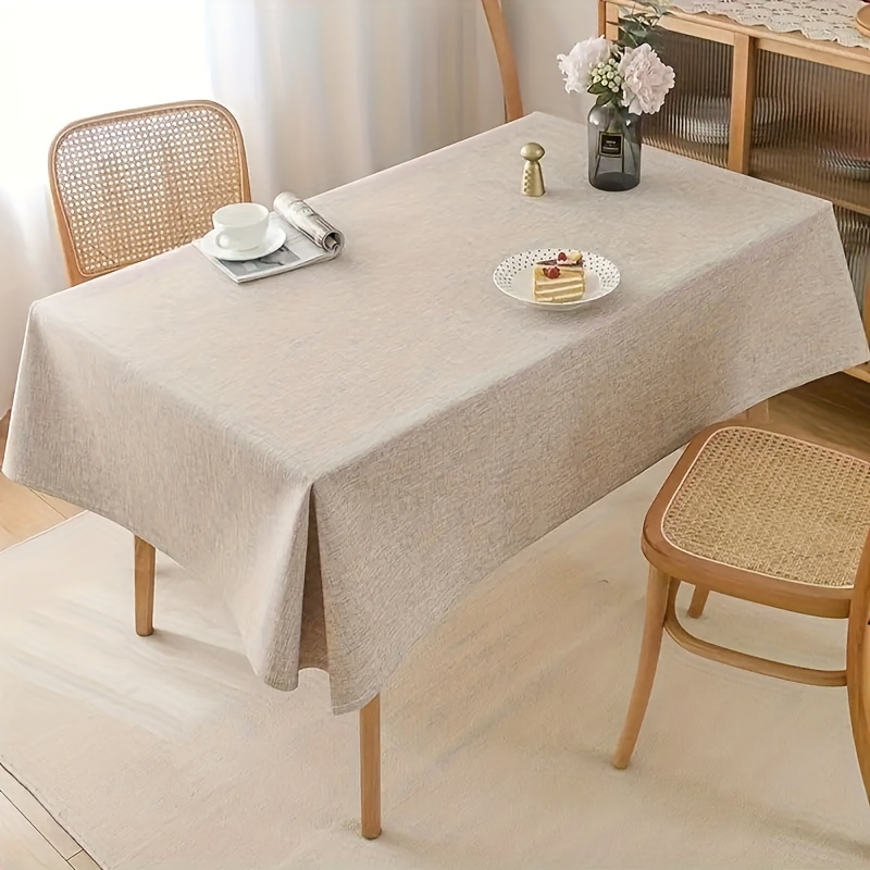 

Luxury Linen Tablecloth - Elegant Solid Color, Square, Machine-made Knit Weave, 100% Linen Cover With Polyester Fiber Filling, Easy Clean - Home Decor Large Table Cover