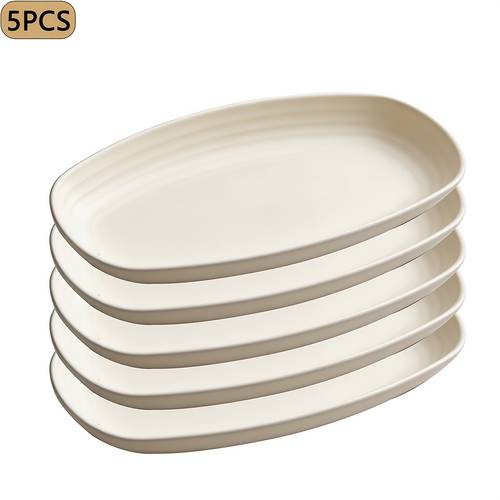 3/5 pezzi, da ovali in plastica addensata, infrangibili, adatti per lavastoviglie e microonde, per pasta, per frutta, per insalata, per snack, per , per sushi, per dessert, adatti per casa, cucina, picnic, campeggio