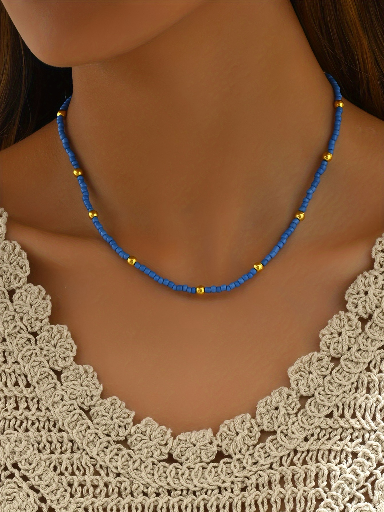 chic boho inspired beaded necklace versatile trendy   women teens ideal for weddings   dates and summer vacations details 1