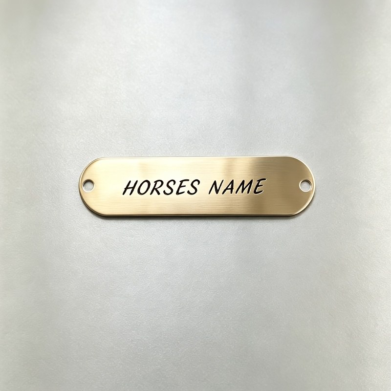 TEMU [custom] Personalized Engraved Equestrian Nameplate | Handmade | Private Customization Of Your Name | Horse Tag Or Bit Tag Or Id Tag Large Horse
