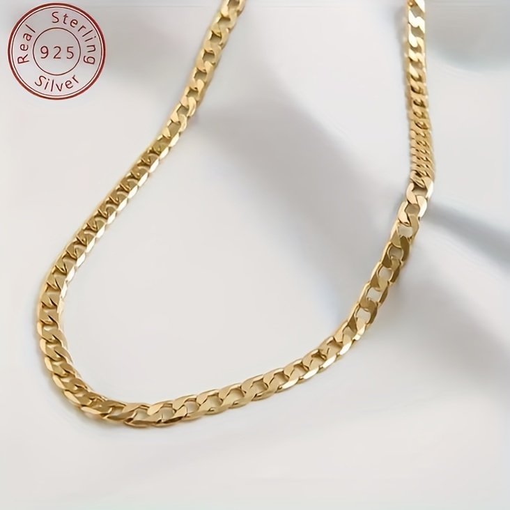 5mm 18k gold plated italian cuban 925 golden necklace for women hip hop men and women simple and   high end necklace   birthday gift holiday gift with a   box details 3