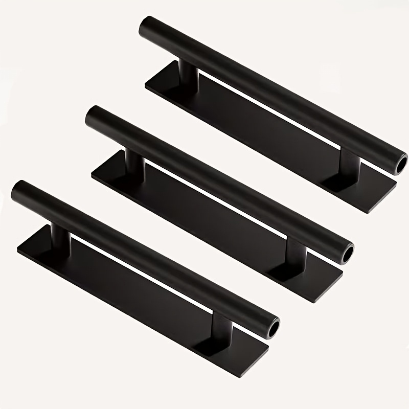 E-shop 3er-Set schwarze Metallgriff-Schraubverschlüsse, selbstklebende ABS-Kunststoff-Türgriffe ohne Bohren für Schlafzimmerschränke und