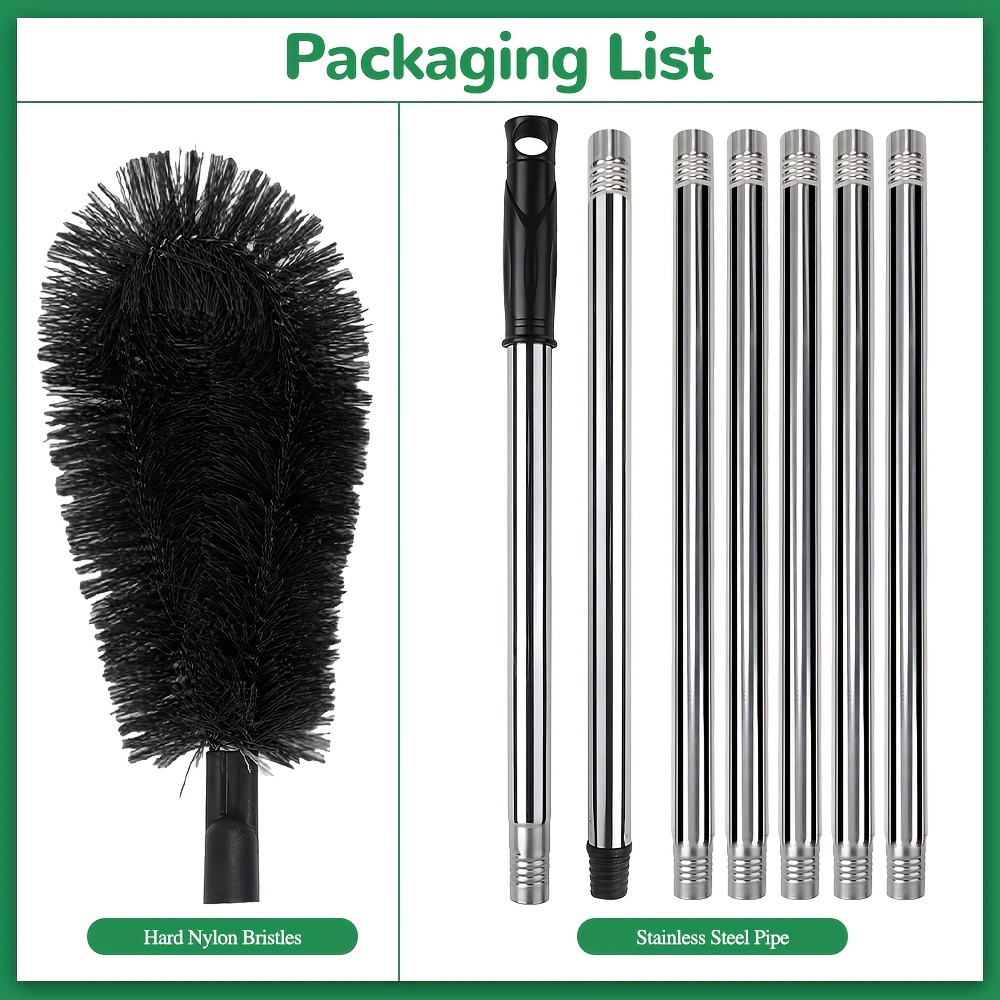 TEMU 1 Set Extendable Gutter Cleaning Tool 280cm Long Ground Gutter Cleaning Tool, Splicable Style, 7 Extension Rods, Gutter Cleaner Easily Removes