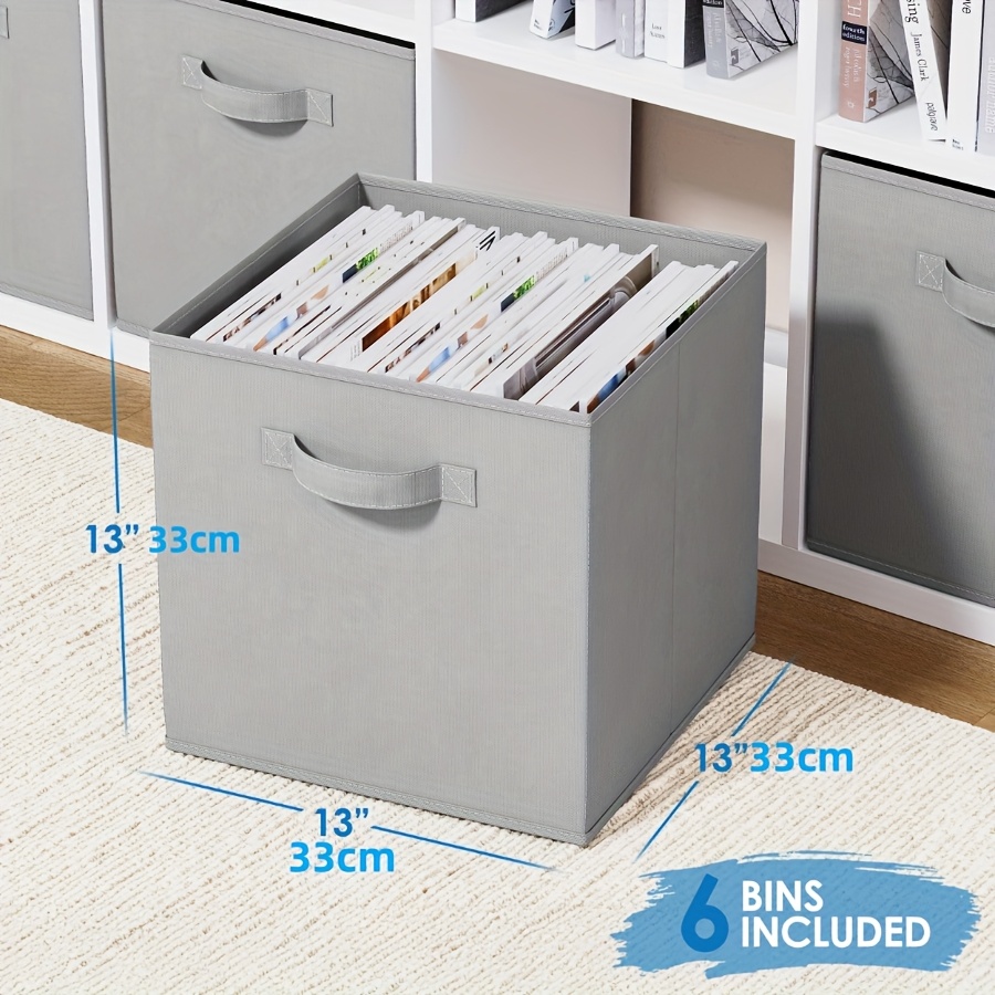 4er-Set Große Faltbare Aufbewahrungskörbe – Aus Stoff Mit Griffen, Ideal Für Kleidung, Spielzeug & Mehr (ca. 33 Cm, Grau)