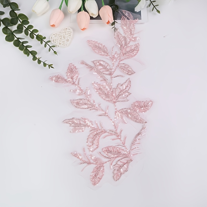 BNH5399 New Color Sequins Embroidered Leaves for Dresses