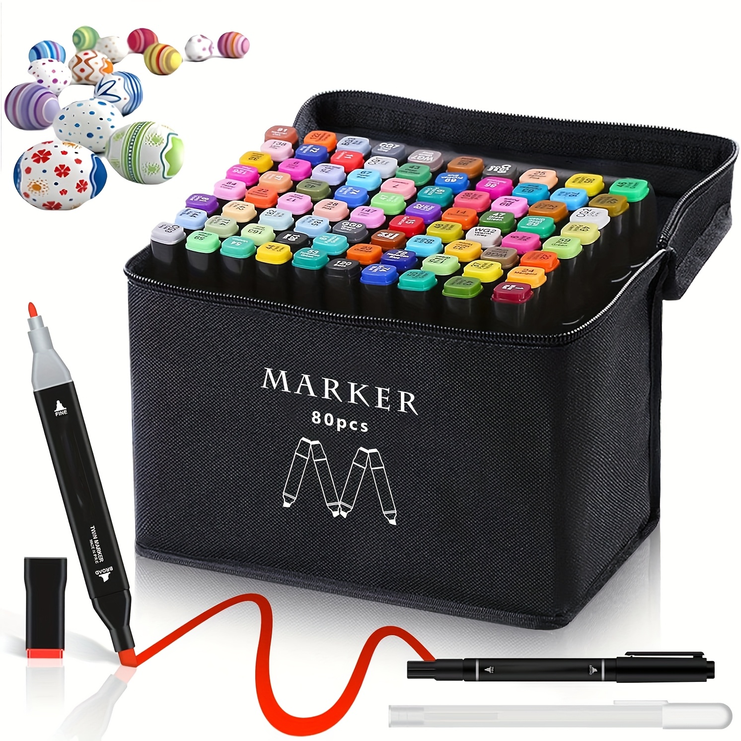 TEMU Professional Art Use Painting Supplies Markers 80 Colors Dual Tip Art Markers Coloring Sketching Drawing Markers For Artists Markers Pen With