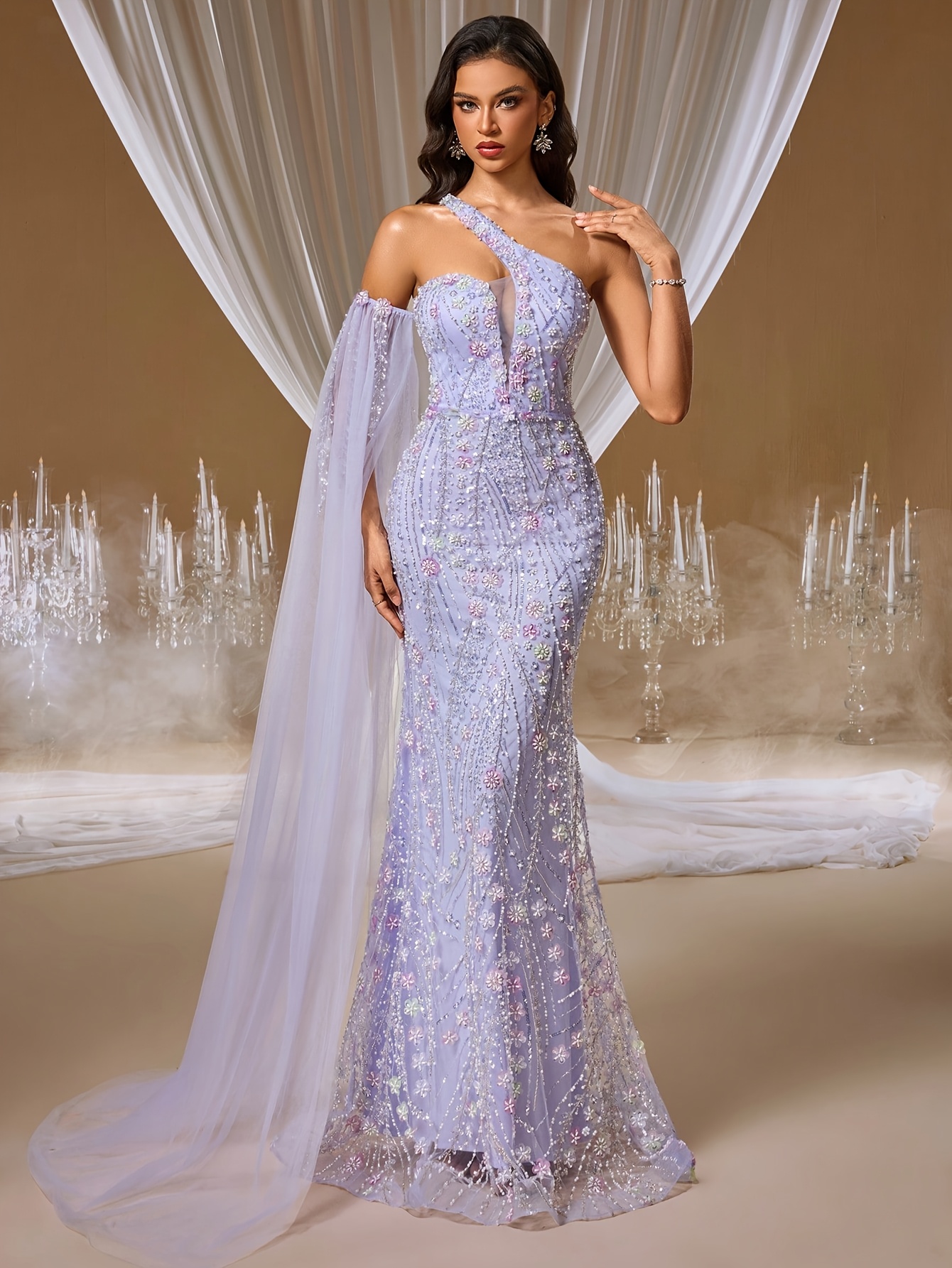 New * * Trade Evening Gown for Women, High-End Luxury Heavy Embroidery *-Waist Design * Dinner Gown