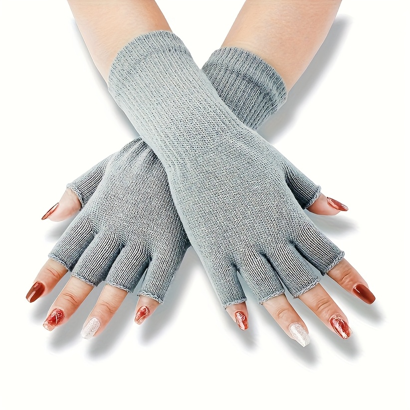 2pcs Black Fingerless Gloves for Winter Warmth