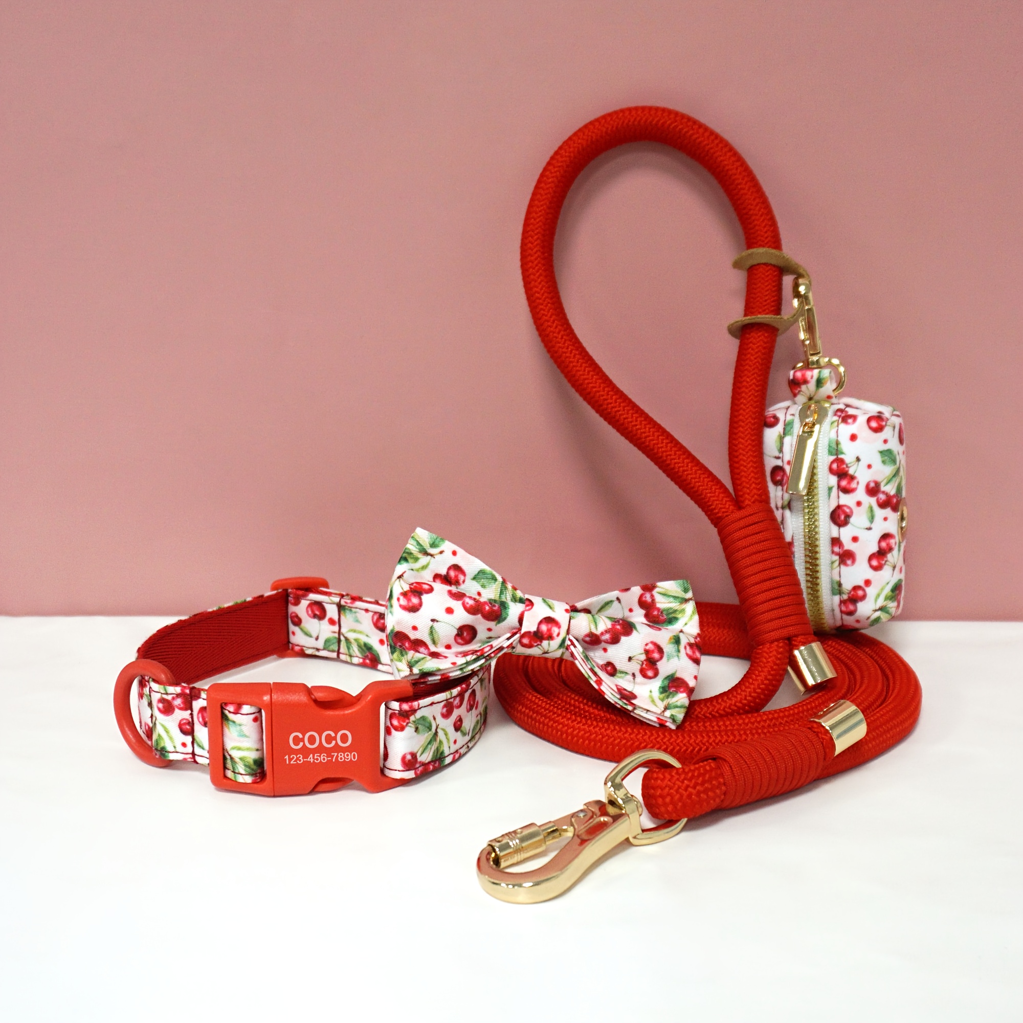 4pcs Cute Colorful Adjustable Pet Dog Collars with Bow Tie