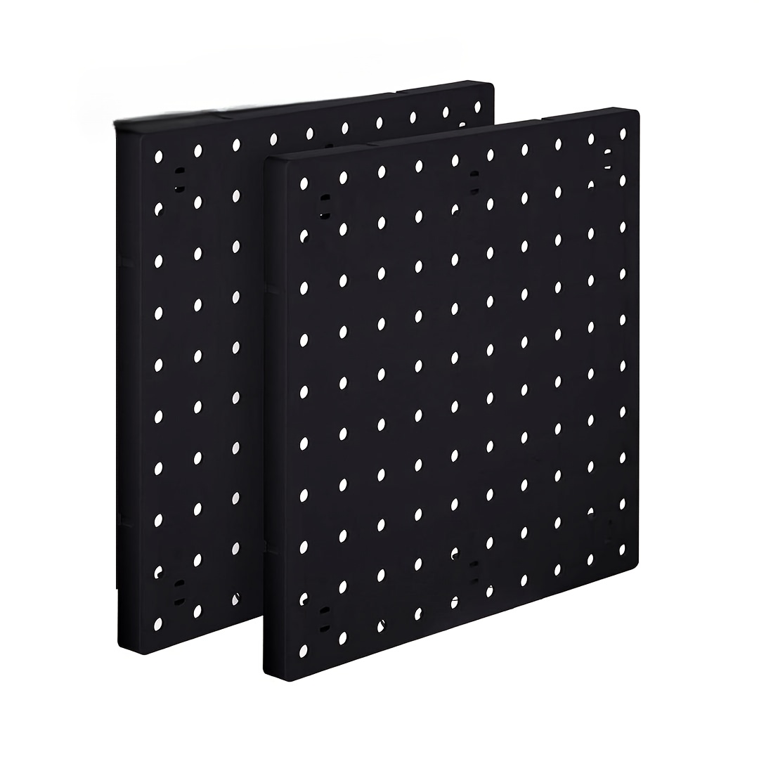 TEMU 2pcs 25cm X 25cm Plastic Pegboards, Hole 1inch, Wall-mountable And Nail-able, 2 Installation , Storage Shelves Suitable For Bathroom, Living