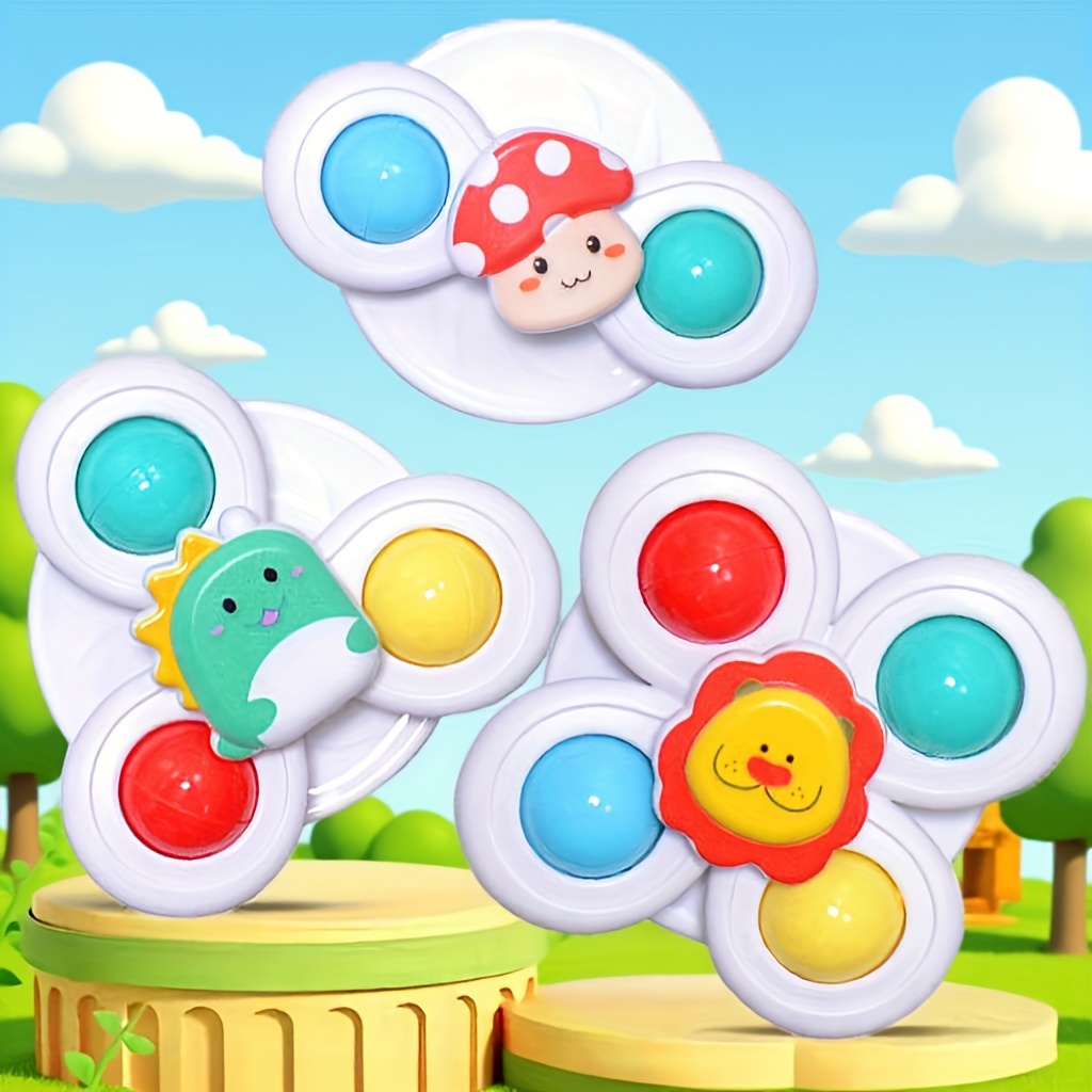 Suction Cup Spinning Top Toy for Fun Bath Time Play