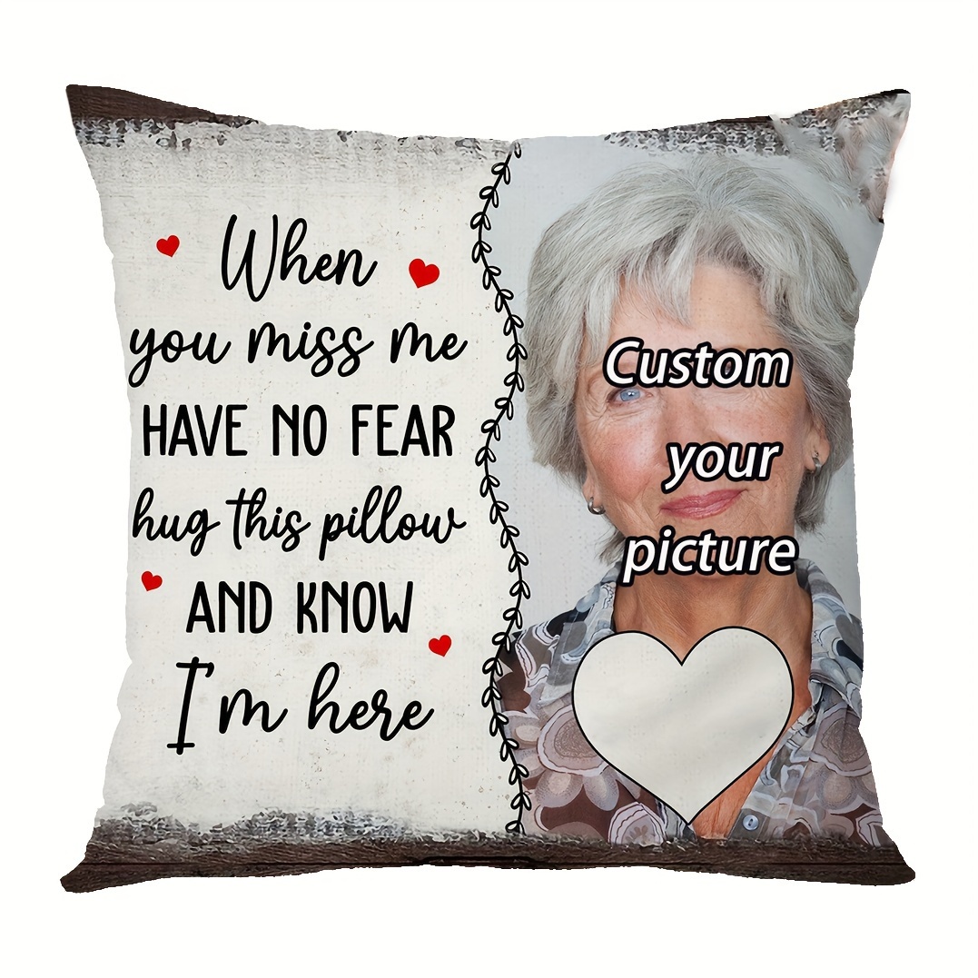 

Customized Photo Memorial Pillow: 18x18 Inch Single Sided Plush Cover - Perfect Remembrance Gift For