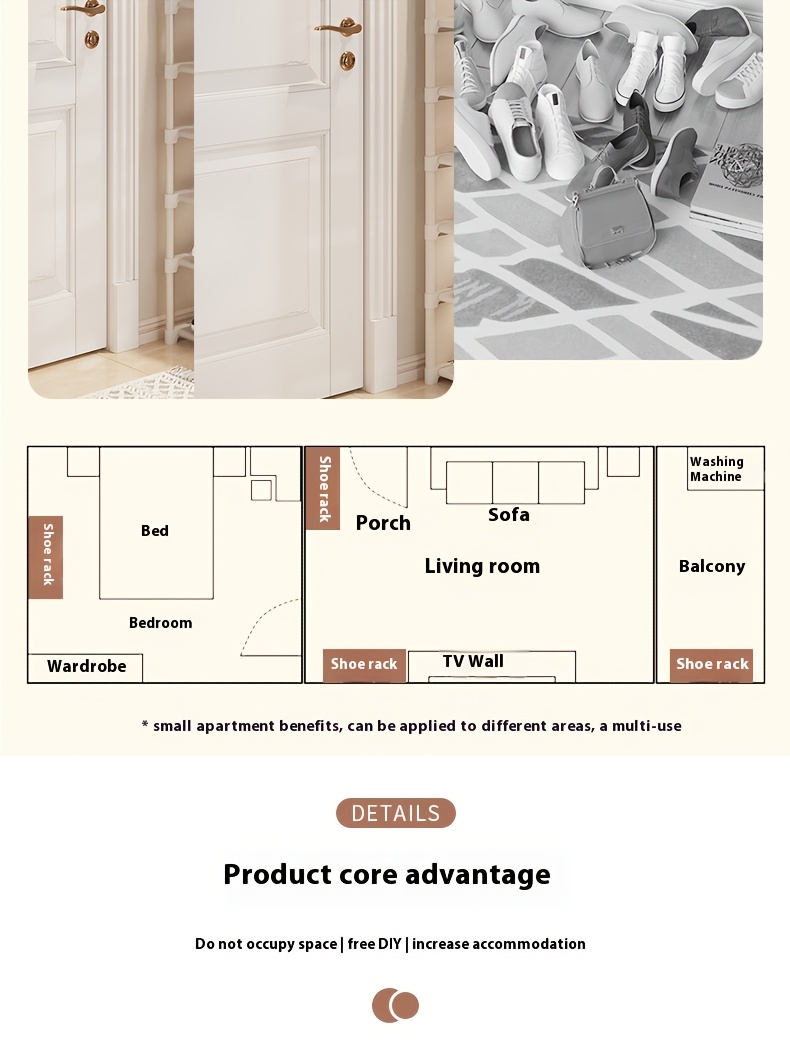 a 5 layer   home shoe rack and storage cabinet easy to assemble and use         in black and white colors with a small footprint remove one layer to store boots suitable for   shoe types details 2