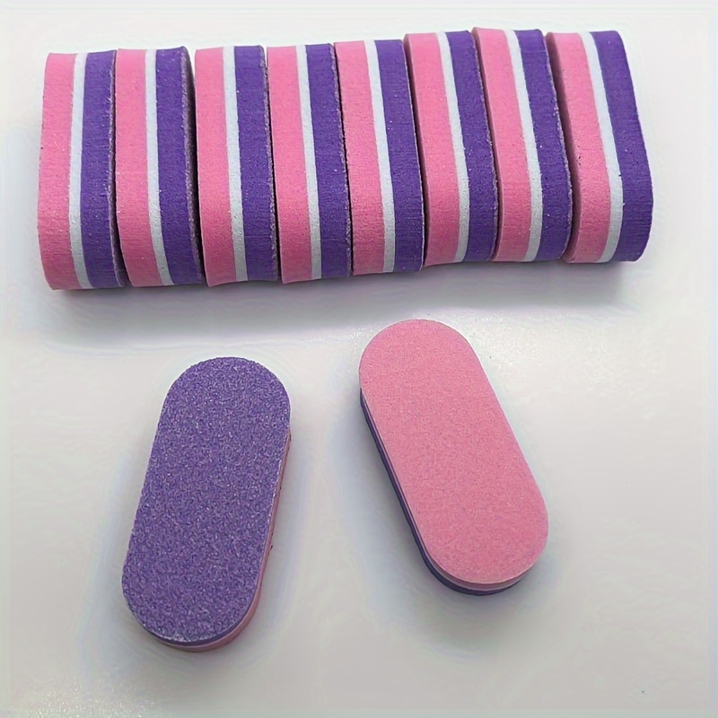50pcs Per Pack Mini Colorful Nail Buffer Block Two-color Odorless Nail File For Manicure And Pedicure