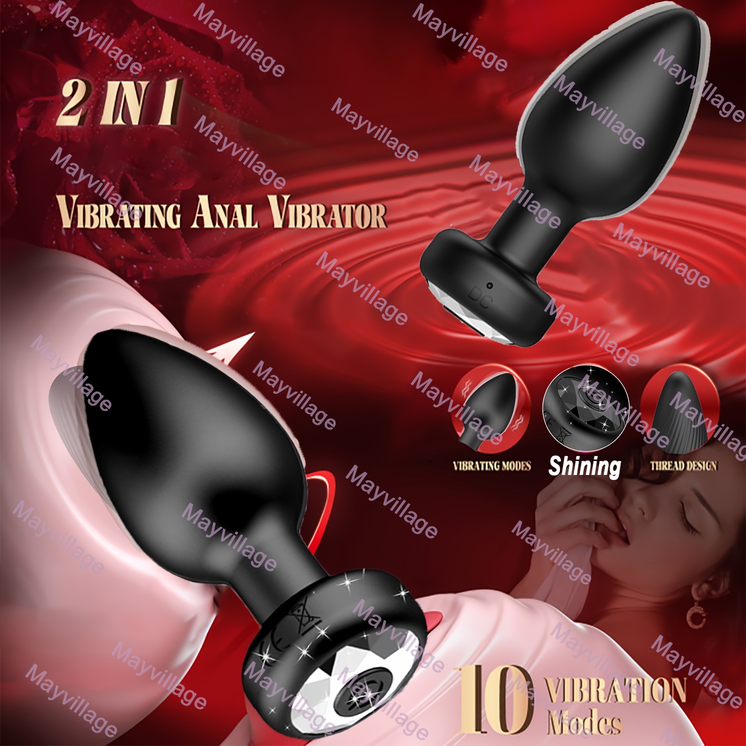 Vibrating Anal Butt Plug Dildo G-Spot Vibrators With Powerful 10 Vibration Modes, Silicone Male Prostate Massager Anal Dildos Vibrator Men Sex Toy, Female Clitoral Nipples Massager Anus Vagina G Spot Stimulators Adults Sex Toys For Women Men Couples