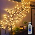 96 led vines for party wall decor 1 8m 5 9ft christmas decorations indoor home decor for party gifts artificial plants tree branche willow vine lights for room living room decor aesthetic ip44
