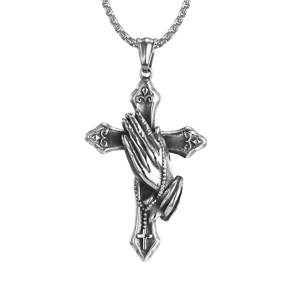 Men's retro cross pendant necklace