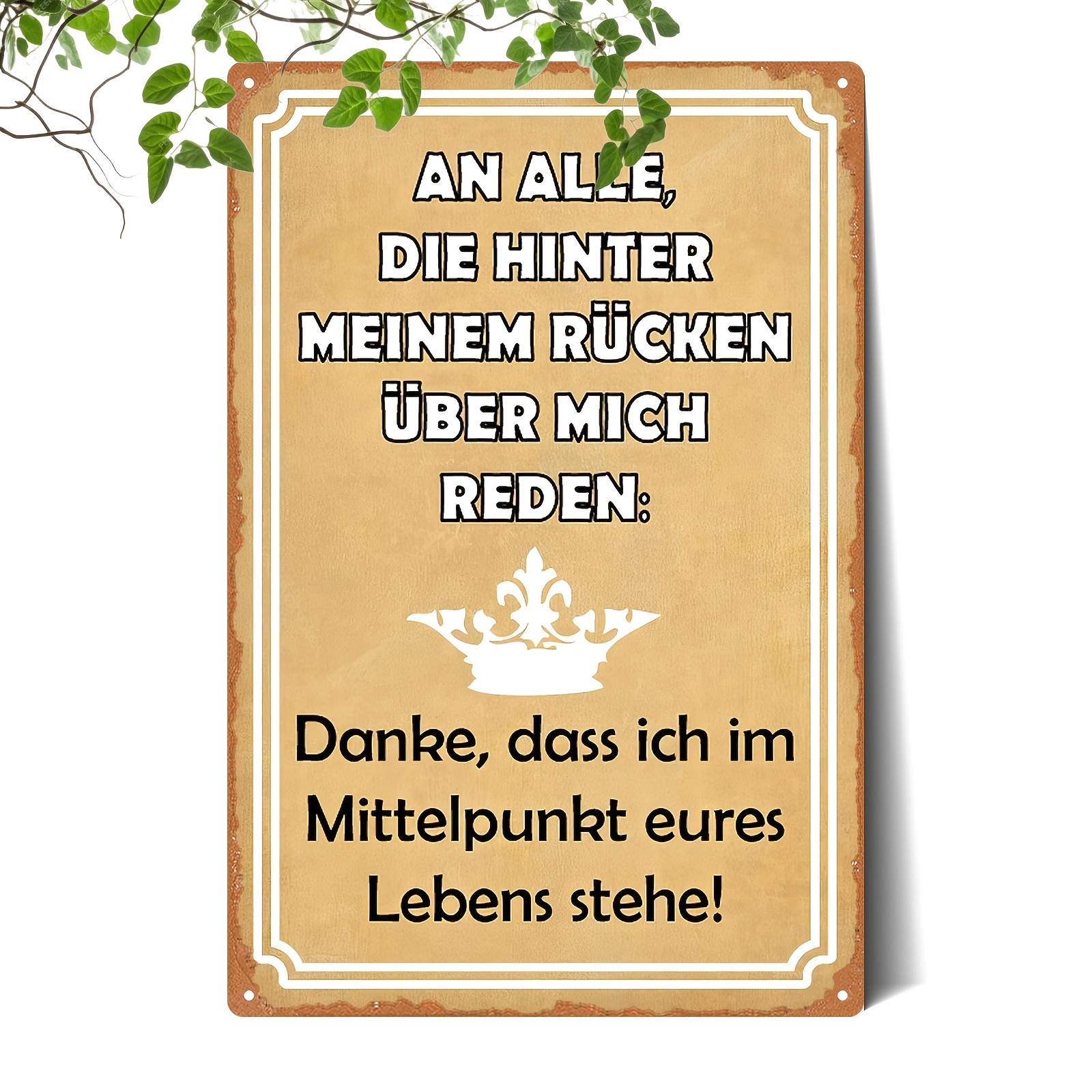 Image of 1pc Metal Painting Germany Sassy Metal Sign To Who Gossip Behind My Back Thanks For Of 20*30cm/8*12inch, Decorative For Home,festive Holiday Gift,indoor Outdoor Use