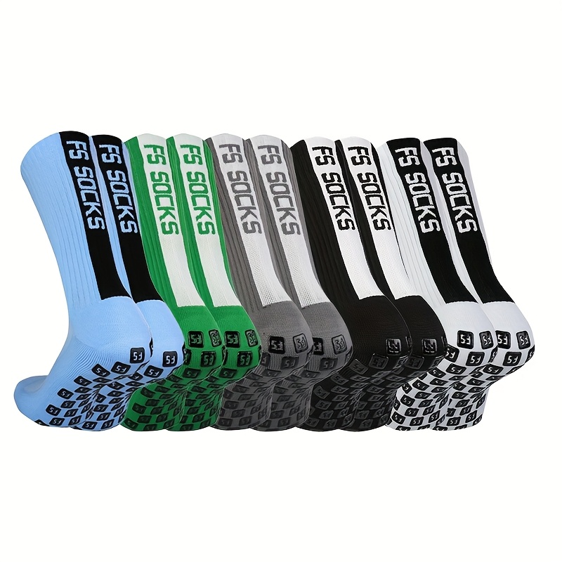 TEMU 5 Calzini Misti FS Calze da Calcio Sportive Professionali Allenamento Asciugamano Antiscivolo Calze con Incollato