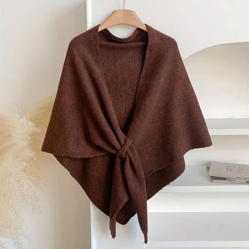 western womens versatile triangular shawl warm fabric autumn winter new outer scarf decor shawl versatile style